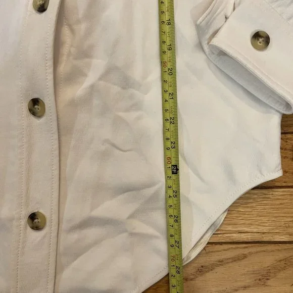 Aritzia Wilfred Women Ivory The Ganna Shirt Jacket - Size 2XS Button down - Picture 6 of 7